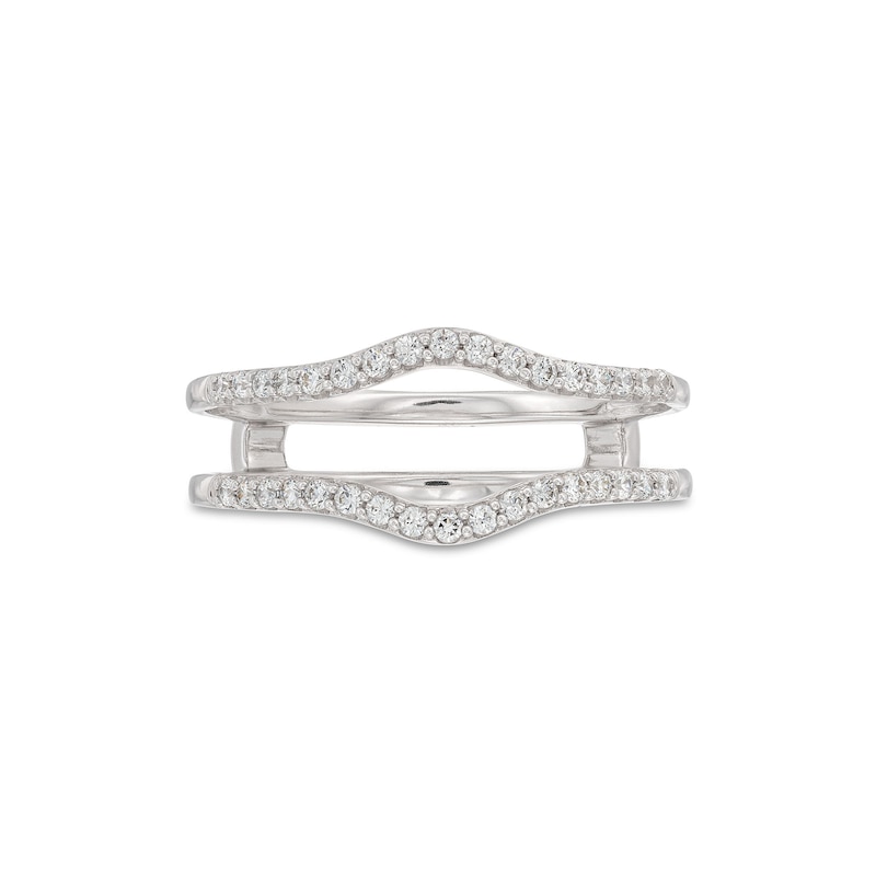 Main Image 4 of 1/4 CT. T.W. Diamond Contour Solitaire Enhancer in 14K White Gold