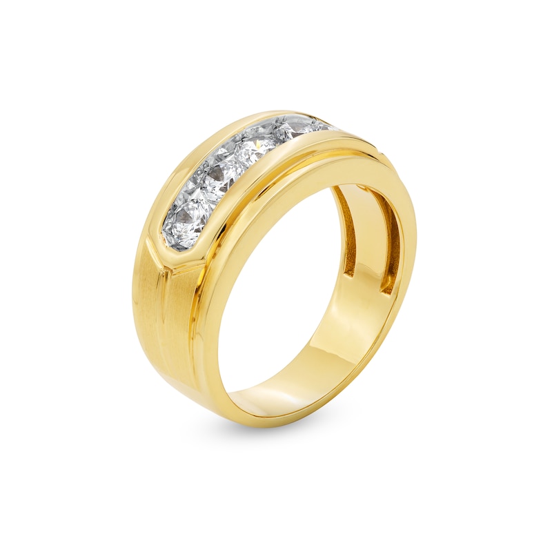 Main Image 3 of 1 CT. T.W. Diamond Five Stone Step Edge Anniversary Band in 10K Gold