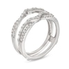 Thumbnail Image 3 of 1/2 CT. T.W. Baguette and Round Diamond Alternating Chevron Solitaire Enhancer in 14K White Gold