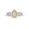 Thumbnail Image 3 of 1/3 CT. T.W. Pear-Shaped Multi-Diamond Split Shank Engagement Ring in 10K Two-Tone Gold