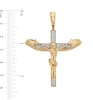 Thumbnail Image 2 of 1/4 CT. T.W. Diamond Crucifix with Wings Necklace Charm in 10K Gold