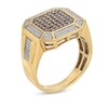 Thumbnail Image 1 of 3/4 CT. T.W. Brown and White Multi-Diamond Octagon Frame Ring in 10K Gold