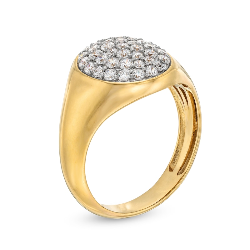 1 CT. T.W. Oval-Shaped Multi-Diamond Signet Ring in 10K Gold