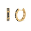 Thumbnail Image 1 of 1/3 CT. T.W. Black Diamond Station Hoop Earrings in 10K Gold