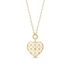 Thumbnail Image 1 of Textured Heart Necklace in 10K Gold - 18”