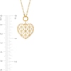 Thumbnail Image 3 of Textured Heart Necklace in 10K Gold - 18”