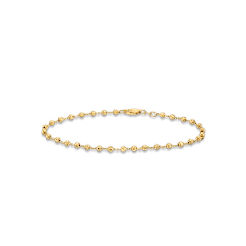 Main Image 1 of 0.98mm Solid Beaded Chain Anklet in 10K Gold – 10”