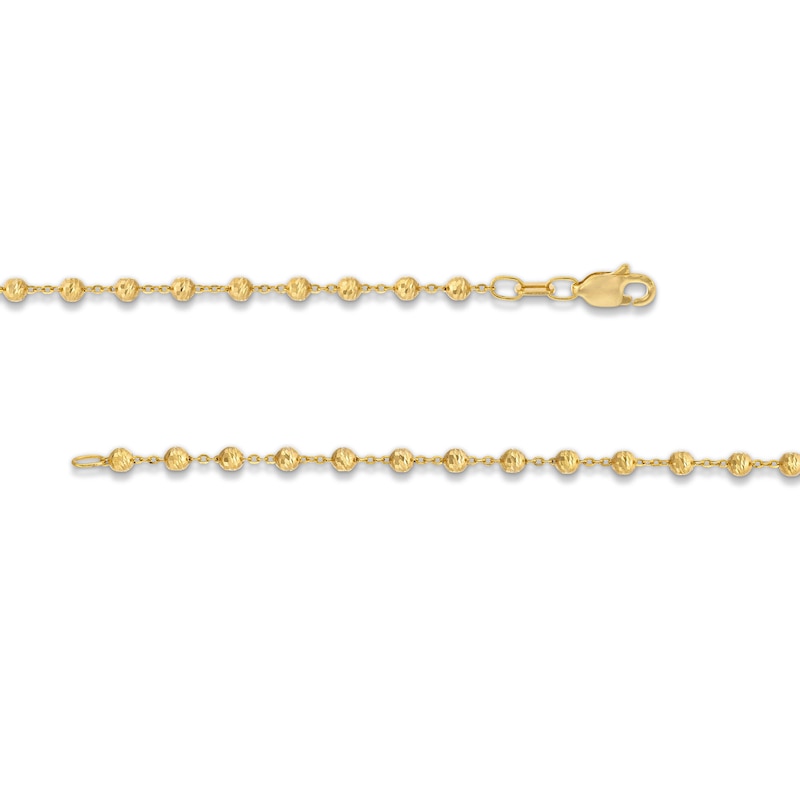 Main Image 2 of 0.98mm Solid Beaded Chain Anklet in 10K Gold – 10”