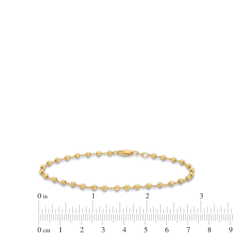 Main Image 3 of 0.98mm Solid Beaded Chain Anklet in 10K Gold – 10”