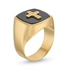 Thumbnail Image 2 of Men’s Cushion-Shaped Onyx Cross Signet Ring in 10K Gold