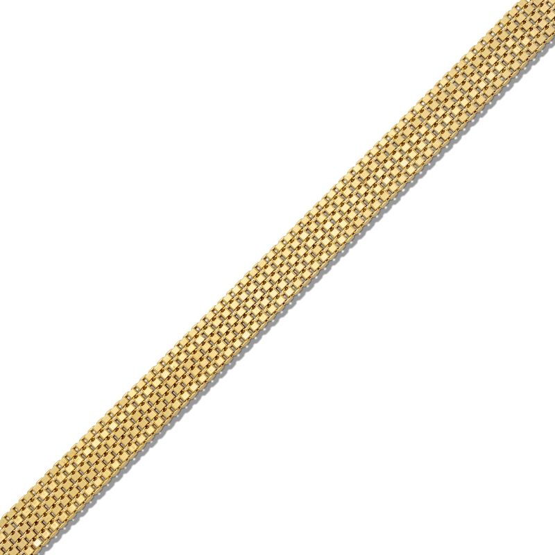 Main Image 1 of Semi-Solid 7.0mm Five-Row Box Chain Bracelet in 14K Gold - 7.5”