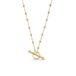 Solid Beaded Cable Chain Necklace in 10K Gold - 18”