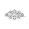 Thumbnail Image 4 of 1 CT. T.W. Marquise-Cut Diamond Frame Past Present Future® Engagement Ring in 14K White Gold