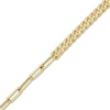 Thumbnail Image 1 of Semi-Solid 4.5mm Curb and Paper Clip Chain Bracelet in 14K Gold - 7.5”