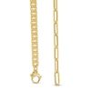 Thumbnail Image 3 of Semi-Solid 4.5mm Curb and Paper Clip Chain Bracelet in 14K Gold - 7.5”