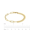 Thumbnail Image 5 of Semi-Solid 4.5mm Curb and Paper Clip Chain Bracelet in 14K Gold - 7.5”