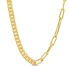 Thumbnail Image 1 of Semi-Solid 4.5mm Curb and Paper Clip Chain Necklace in 14K Gold - 18”