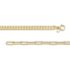 Thumbnail Image 3 of Semi-Solid 4.5mm Curb and Paper Clip Chain Necklace in 14K Gold - 18”