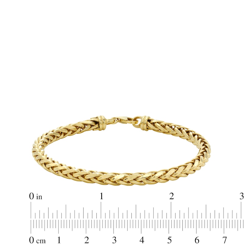 Main Image 5 of Semi-Solid 5.5mm Diamond-Cut Palmier Chain Bracelet in 14K Gold - 8.5”