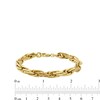 Thumbnail Image 5 of Semi-Solid 7.0mm Textured Chain Bracelet in 14K Gold - 7.5”