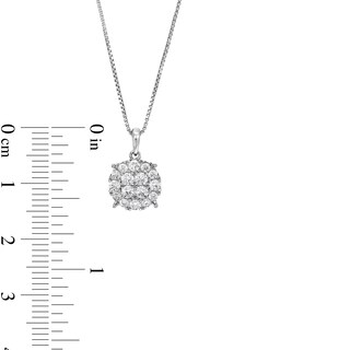 1/2 CT. T.W. Certified Lab-Created Multi-Diamond Pendant in 14K White ...