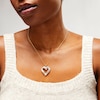 Thumbnail Image 2 of 1/2 CT. T.W. Diamond Double Row Ribbon Heart Pendant in 10K Gold