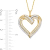 Thumbnail Image 3 of 1/2 CT. T.W. Diamond Double Row Ribbon Heart Pendant in 10K Gold