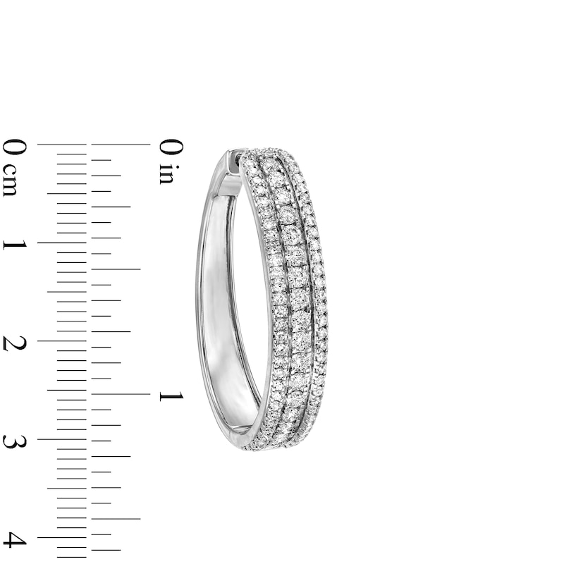 Main Image 3 of 2 CT. T.W. Certified Lab-Created Diamond Triple Row Hoop Earrings in 14K White Gold (F/SI2)