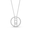 Thumbnail Image 0 of 1/5 CT. T.W. Diamond "MOM" Circle Frame Pendant in Sterling Silver