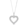 Thumbnail Image 1 of 2 CT. T.W. Certified Lab-Created Diamond Double Row Open Heart Pendant in 14K White Gold (F/SI2)