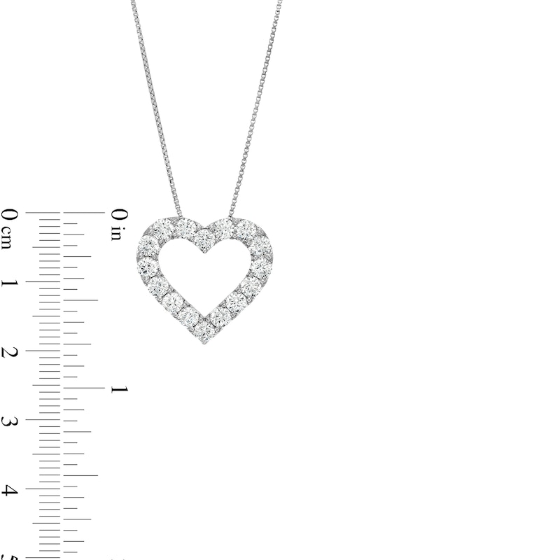 2 CT. T.W. Certified Lab-Created Diamond Heart Outline Pendant in 14K White Gold (F/SI2)