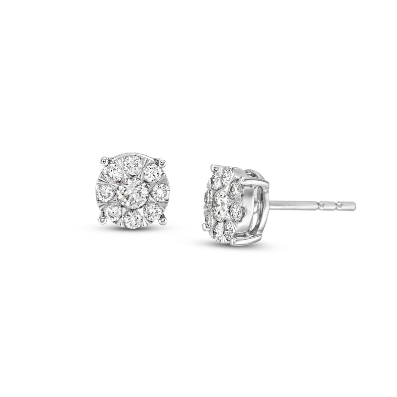 1/2 CT. T.W. Certified Lab-Created Multi-Diamond Stud Earrings in 14K ...