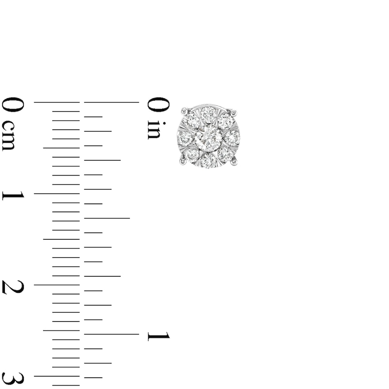 Main Image 3 of 1/2 CT. T.W. Certified Lab-Created Multi-Diamond Stud Earrings in 14K White Gold (F/SI2)