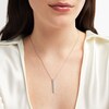 Thumbnail Image 2 of 1/2 CT. T.W. Certified Baguette and Round Lab-Created Diamond Alternating Duo Stick Pendant in 14K White Gold (F/SI2)