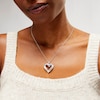 Thumbnail Image 2 of 1/2 CT. T.W. Diamond Double Row Ribbon Heart Pendant in Sterling Silver