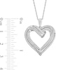 Thumbnail Image 3 of 1/2 CT. T.W. Diamond Double Row Ribbon Heart Pendant in Sterling Silver