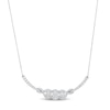 Thumbnail Image 1 of 1-1/2 CT. T.W. Certified Lab-Created Diamond Three Stone Twist Frame Necklace in 14K White Gold (F/SI2)