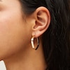 Thumbnail Image 2 of Hollow Geometric Tube Hoop Earrings in 14K Gold