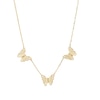 Thumbnail Image 0 of Filigree Diamond-Cut Butterfly Trio Necklace in 10K Gold - 18”