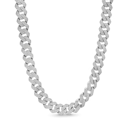4 CT. T.W. Diamond Squared Curb Chain Necklace in 10K White Gold - 22&quot;