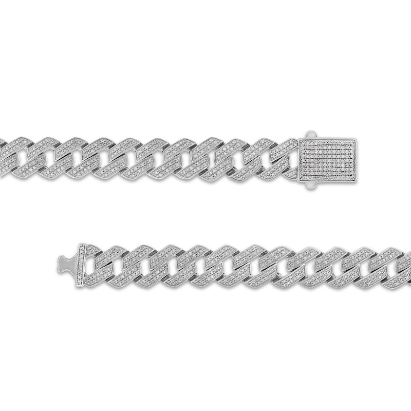 Main Image 2 of 4 CT. T.W. Diamond Squared Curb Chain Necklace in 10K White Gold - 22&quot;