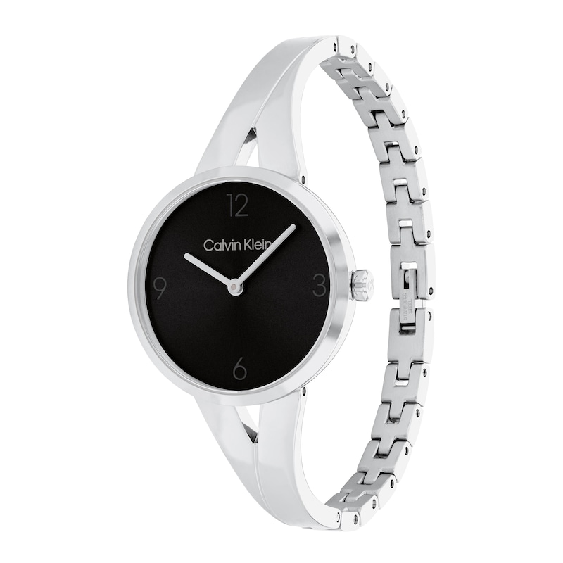 Main Image 2 of Ladies’ Calvin Klein Tapered Bangle Watch with Black Dial (Model: 25100026)