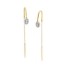 Thumbnail Image 0 of 1/6 CT. T.W. Oval Multi-Diamond Frame Threader Earrings in Sterling Silver with 14K Gold Plate