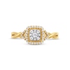 Thumbnail Image 4 of 1/4 CT. T.W. Multi-Diamond Cushion Frame Collar Twist Shank Promise Ring in 10K Gold