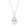 Thumbnail Image 1 of 1/4 CT. T.W. Diamond Double Teardrop Frame Pendant in Sterling Silver