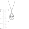 Thumbnail Image 3 of 1/4 CT. T.W. Diamond Double Teardrop Frame Pendant in Sterling Silver