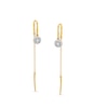 Thumbnail Image 0 of 1/6 CT. T.W. Diamond Miracle Frame Threader Earrings in Sterling Silver with 14K Gold Plate