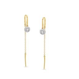 1/6 CT. T.W. Diamond Miracle Frame Threader Earrings in Sterling Silver with 14K Gold Plate