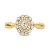 Thumbnail Image 4 of 1/2 CT. T.W. Oval Diamond Double Frame Twist Shank Engagement Ring in 14K Gold