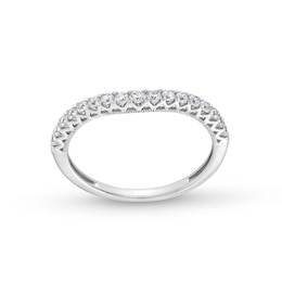 1/3 CT. T.W. Diamond Vintage-Style Contour Anniversary Band in 14K White Gold